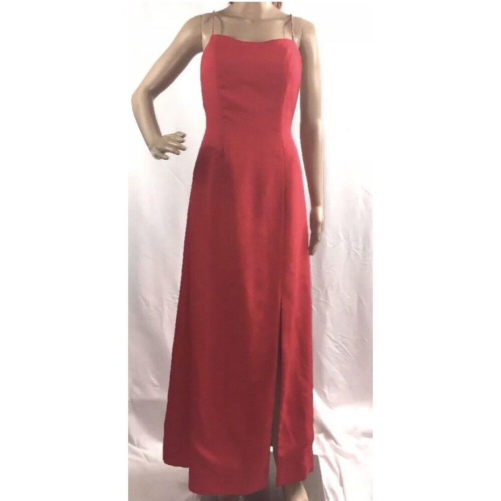 Red Rhinestone Formal Gown Size 3/4 Sexy Full Length Prom